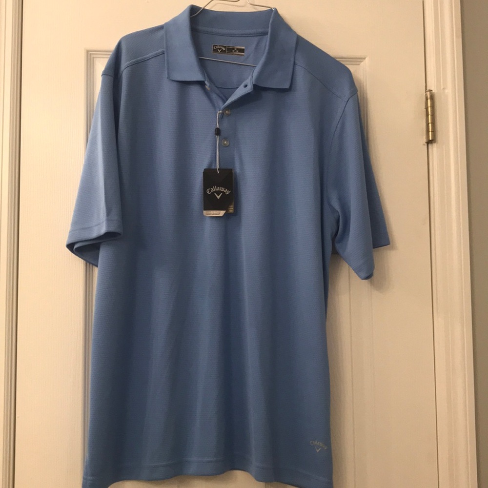Soft blue Callaway golf polo